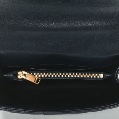 Saint Laurent Sheepskin Matelasse Medium College Monogram Bag Navy Blue 5 of 9