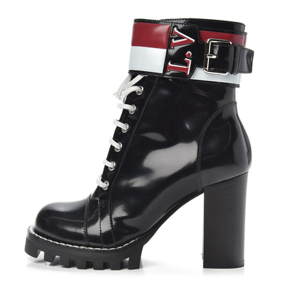 Louis Vuitton Patent Calfskin Star Trail Ankle Boots 37.5 Black 1 of 7
