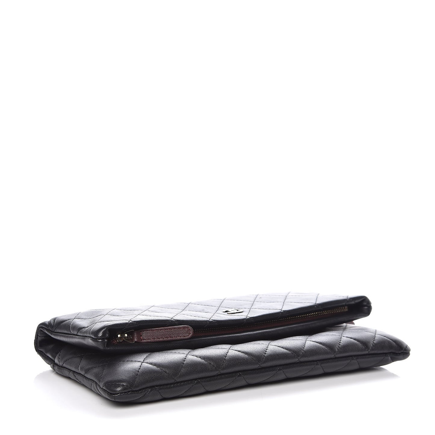 Lambskin Quilted CC Beauty Clutch Black