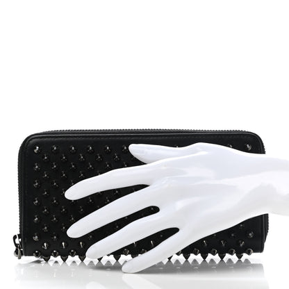 Christian Louboutin Calfskin Panettone Spiked Zip Around Wallet Black 2 of 8