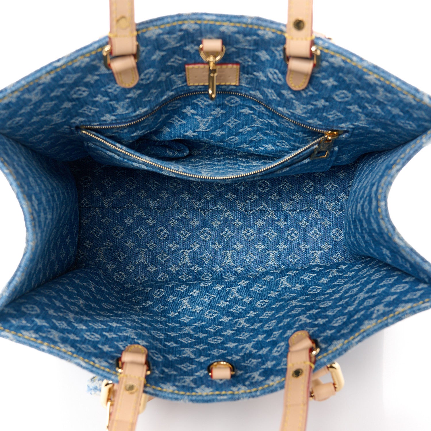 Louis Vuitton Monogram Denim Onthego MM Blue 5 of 9