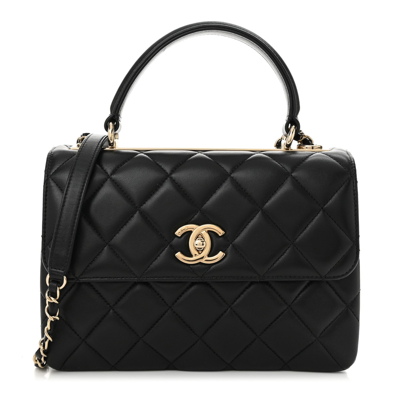Chanel Lambskin Quilted Small Trendy CC Dual Handle Flap Bag Black 1 of 10