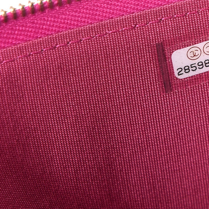 Chanel Caviar Quilted Classic Zip Boy Pouch Fuchsia 7 of 7