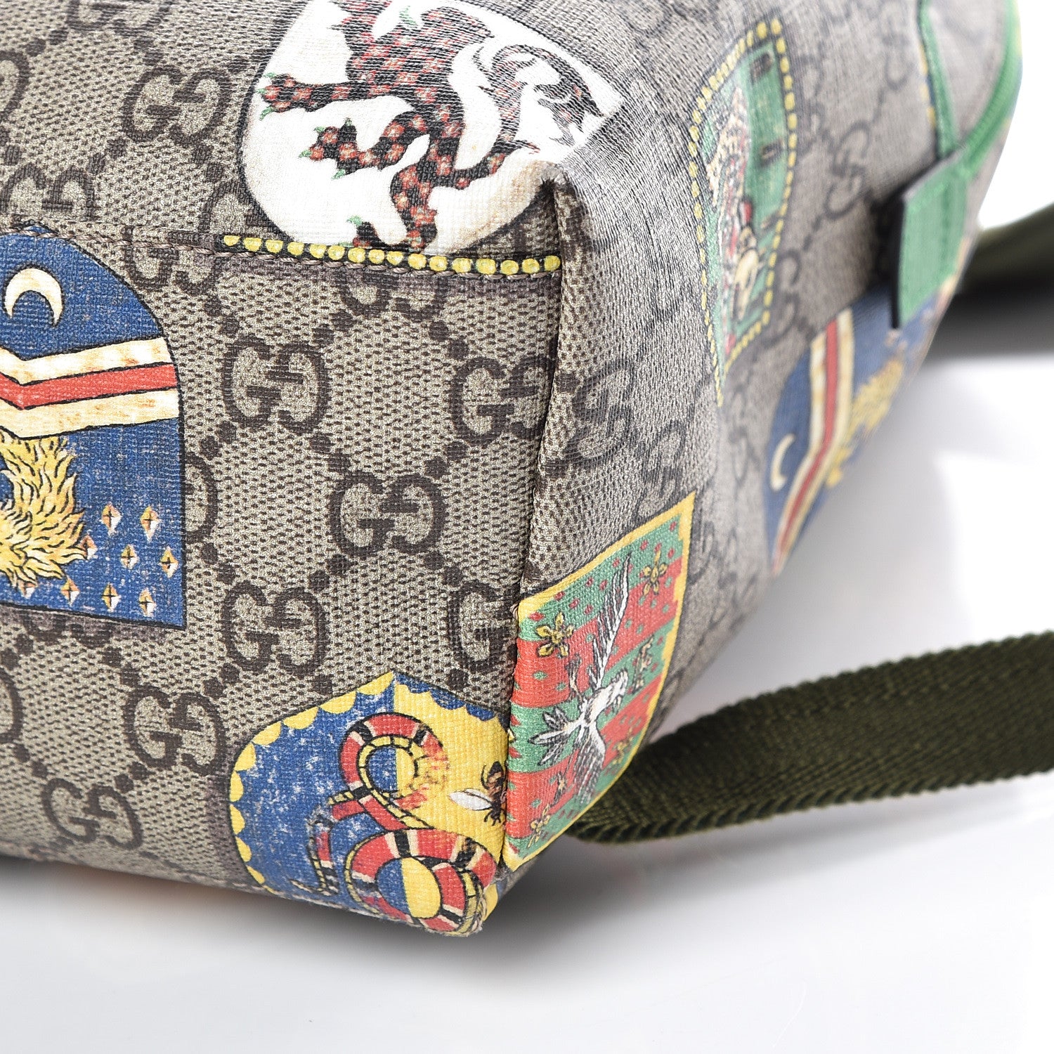 Gucci GG Supreme Monogram Children's Crests Backpack Green 10 of 14