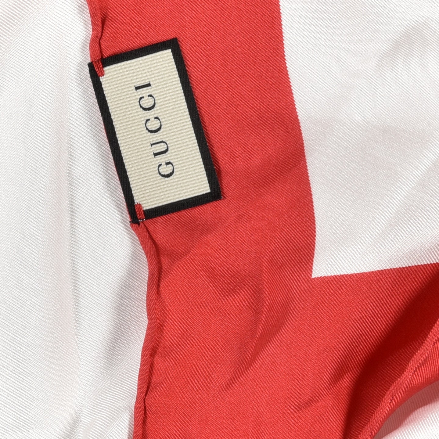 Gucci Silk Gucci World Square Scarf Ivory Red 3 of 3