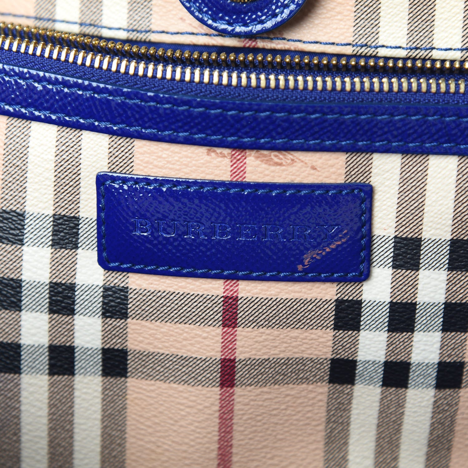 Burberry Haymarket Check Small Canterbury Tote Brilliant Blue 6 of 13