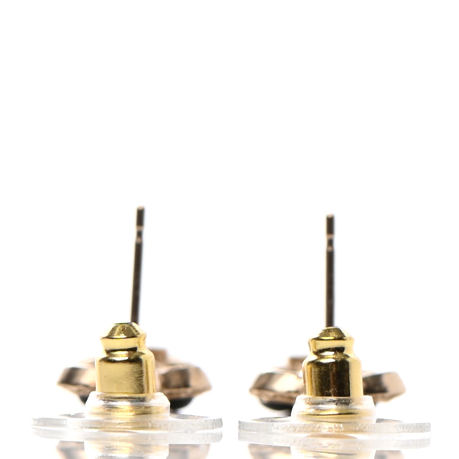 Chanel Crystal Pearl CC Flower Earrings Black Gold 3 of 4