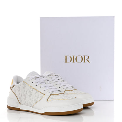Christian Dior Calfskin Oblique Laser Perforated Dior One Low Sneakers 39.5 Off White Gold 9 of 9