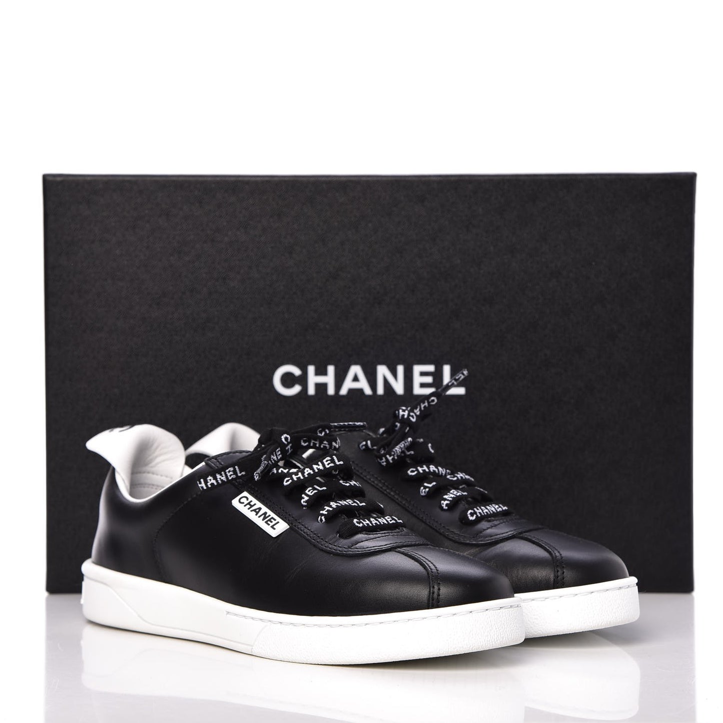 Calfskin CC Sneakers 36.5 Black