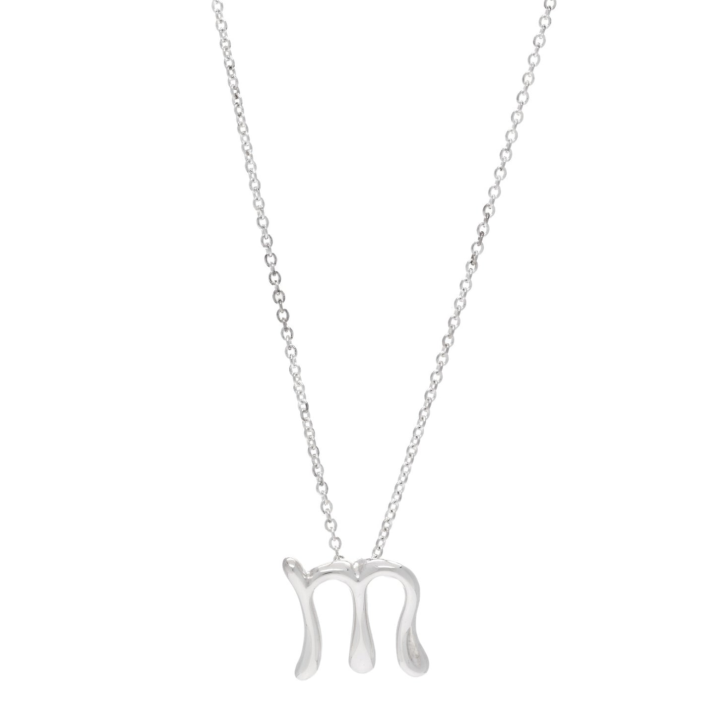 Sterling Silver Elsa Peretti Letter M Pendant Necklace