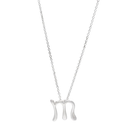 Tiffany Sterling Silver Elsa Peretti Letter M Pendant Necklace 1 of 6