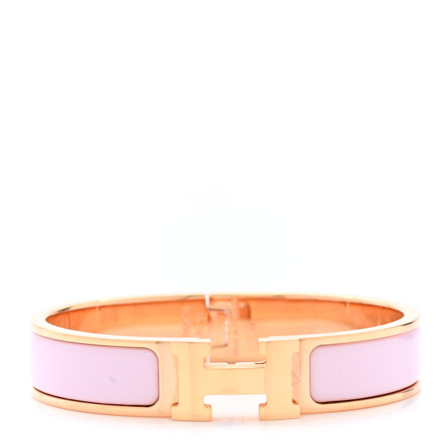 Enamel Narrow Clic Clac H Bracelet PM Rose Dragee