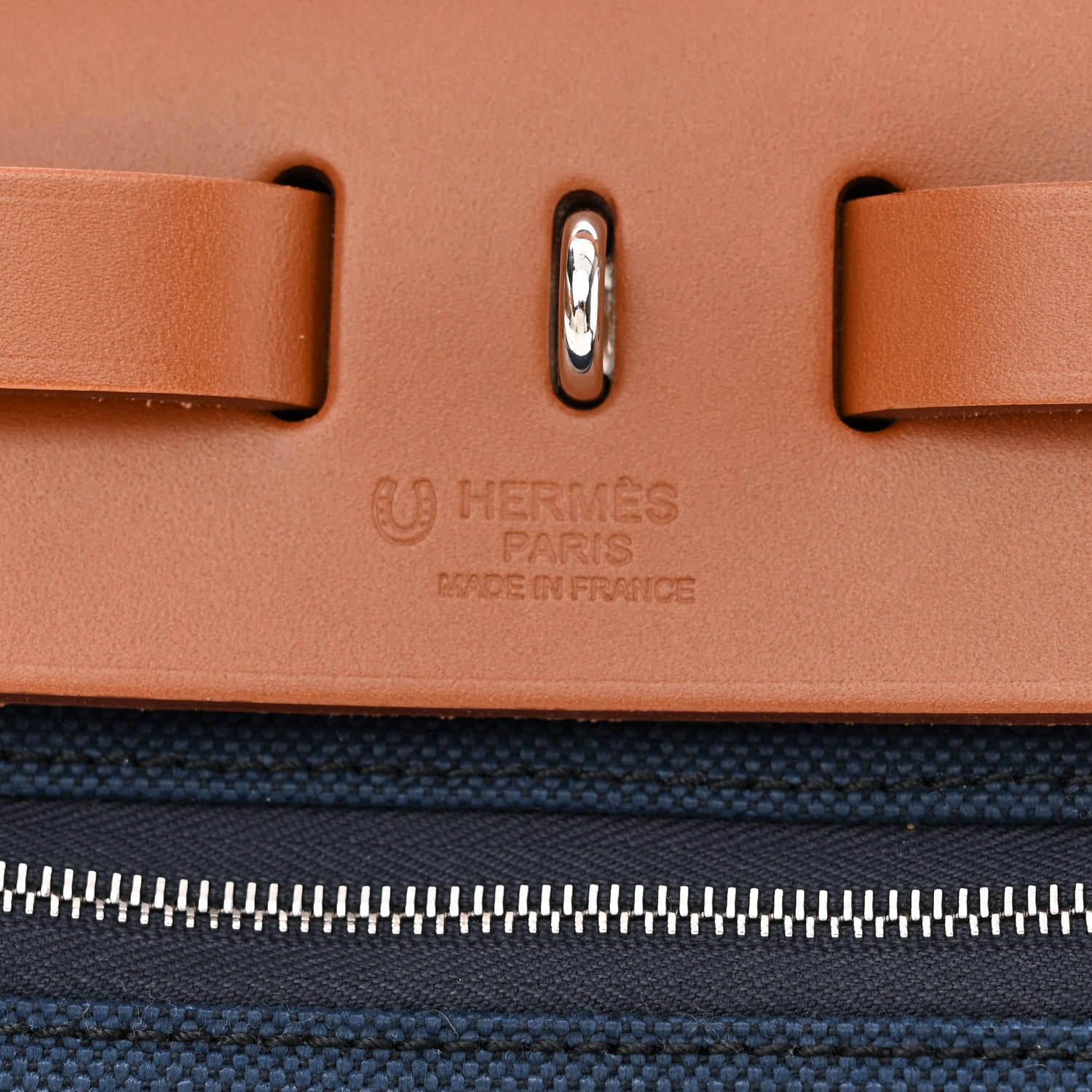 Hermes Toile Officier Vache Hunter Laque Horseshoe Herbag Zip PM 31 Bleu De Malte Natural 8 of 14