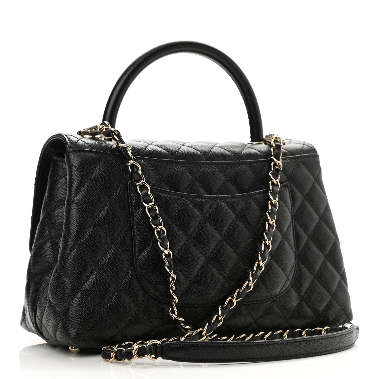 Chanel Caviar Quilted Small Coco Handle Flap Black 3 of 10