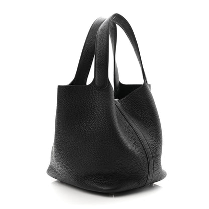 Hermes Taurillon Clemence Picotin Lock 22 MM Black 3 of 10