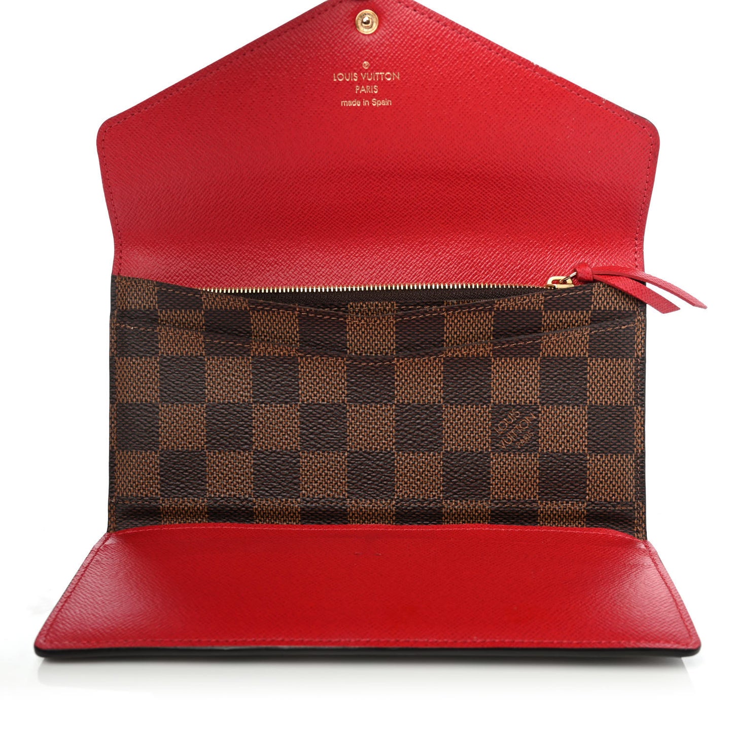 Damier Ebene Josephine Wallet Red