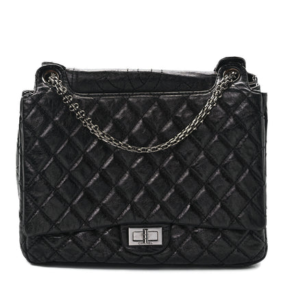 Chanel Metallic Aged Calfskin Quilted Reissue 2.55 Accordion Flap Black 1 of 9