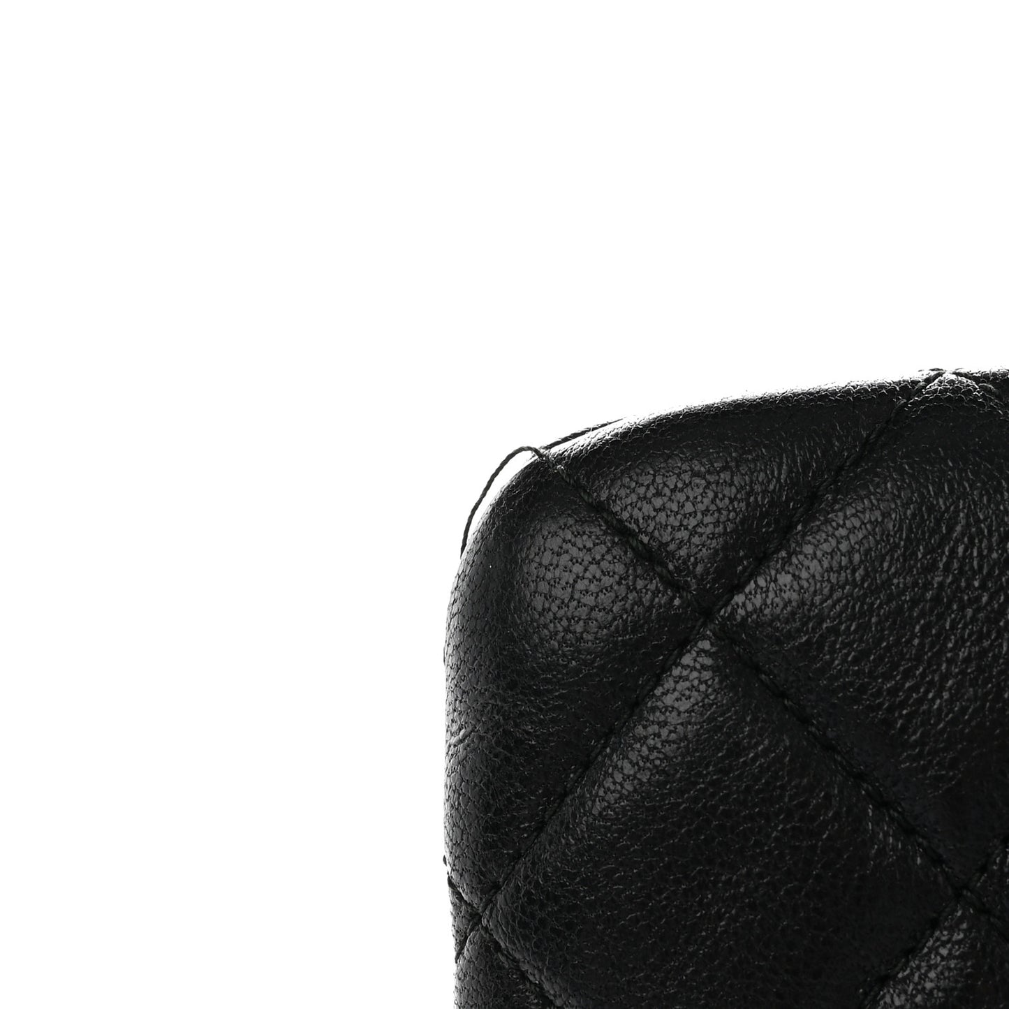 Lambskin Quilted Large Vintage Mademoiselle Cosmetic Case Black