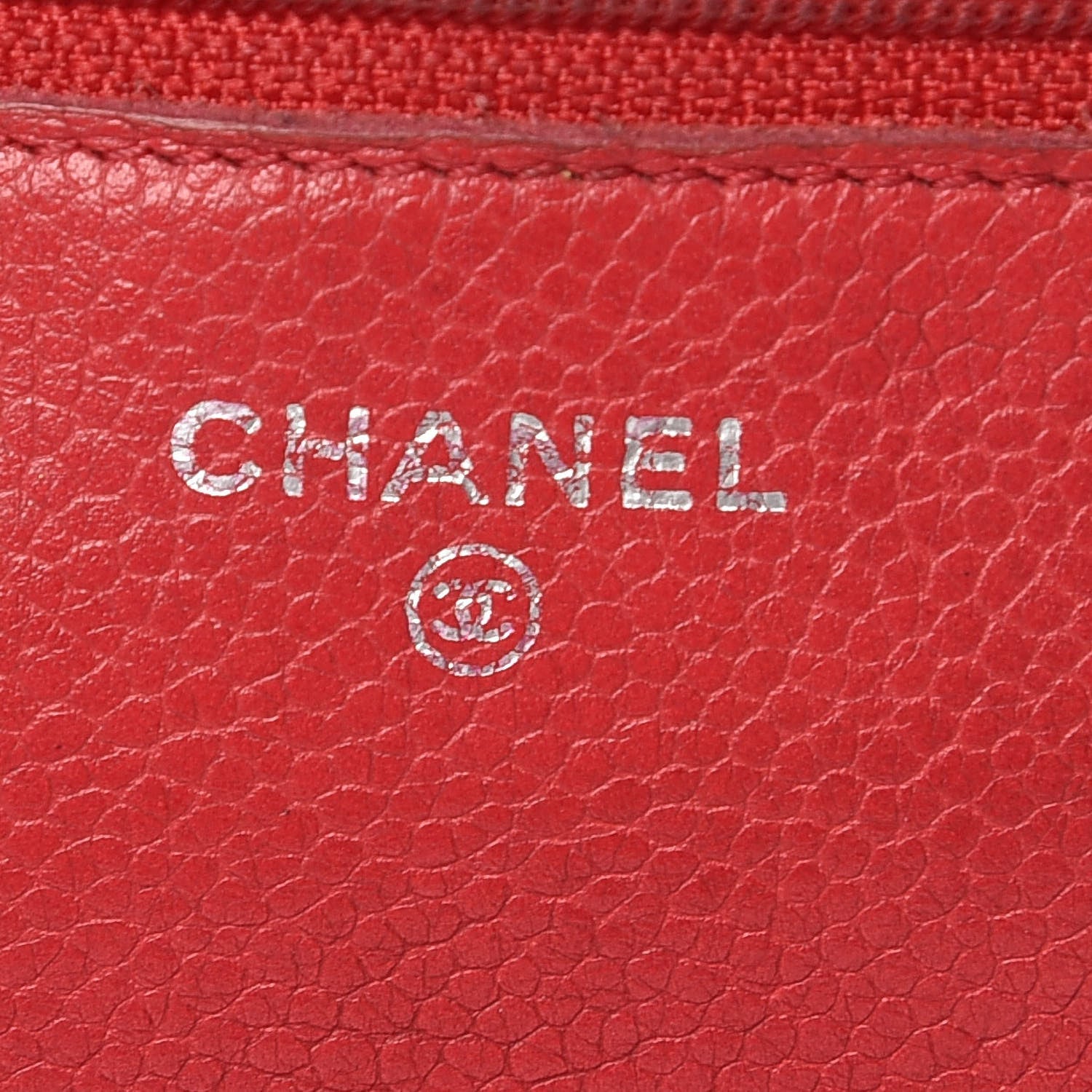 Chanel Caviar Quilted Wallet on Chain WOC Red 8 of 18