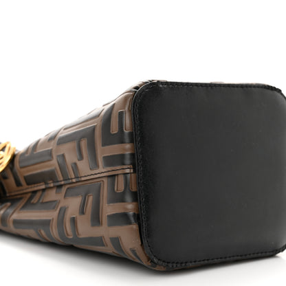 Fendi Vitello Liberty F is Fendi Bi-Color FF 1974 Embossed Mini Mon Tresor Bucket Bag Maya Black 9 of 11