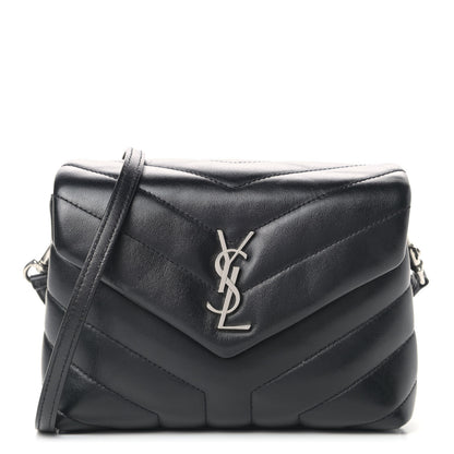 Saint Laurent Calfskin Y Quilted Monogram Toy Loulou Crossbody Bag Black 1 of 10