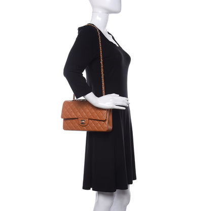Chanel Caviar Quilted Medium Double Flap Light Brown 2 of 11