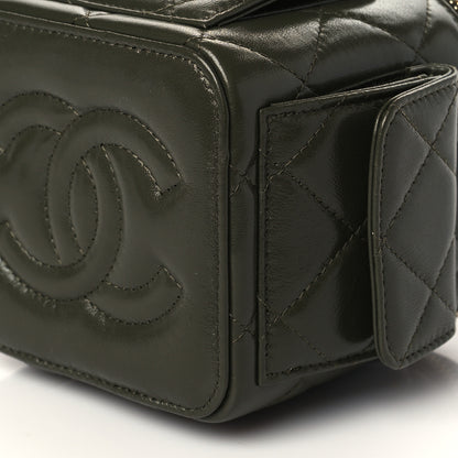 Chanel Lambskin Quilted Polly Pocket Top Vanity With Chain Khaki 10 of 11