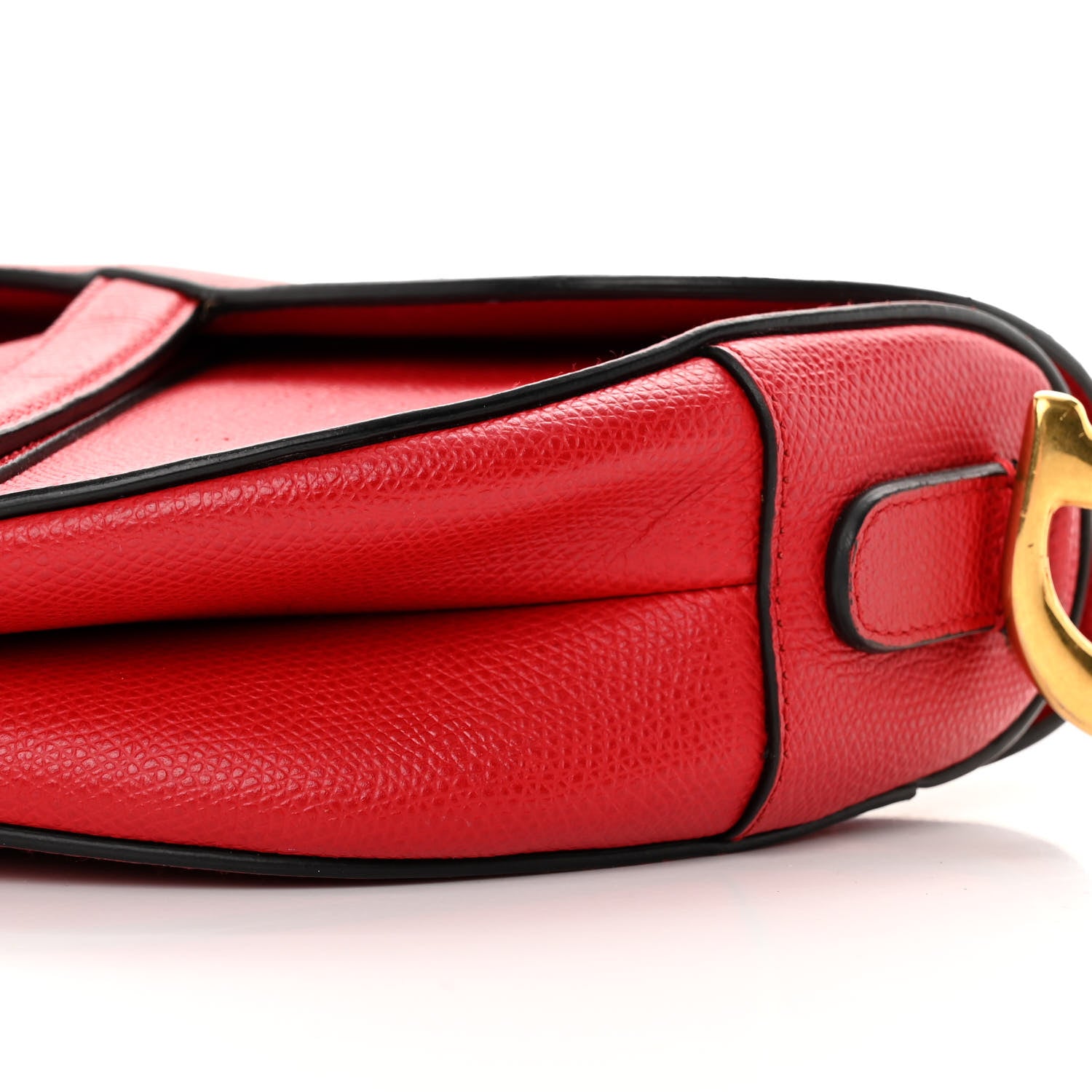 Christian Dior Grained Calfskin Saddle Bag Red 11 of 15