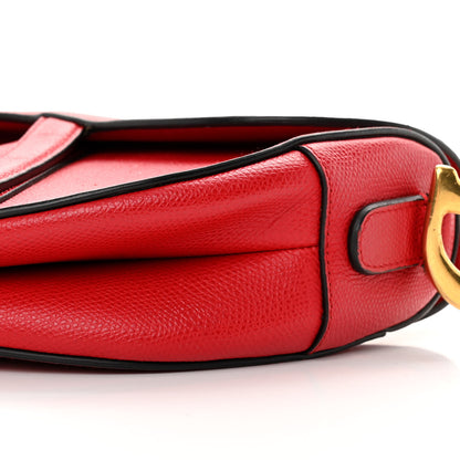 Christian Dior Grained Calfskin Saddle Bag Red 11 of 15