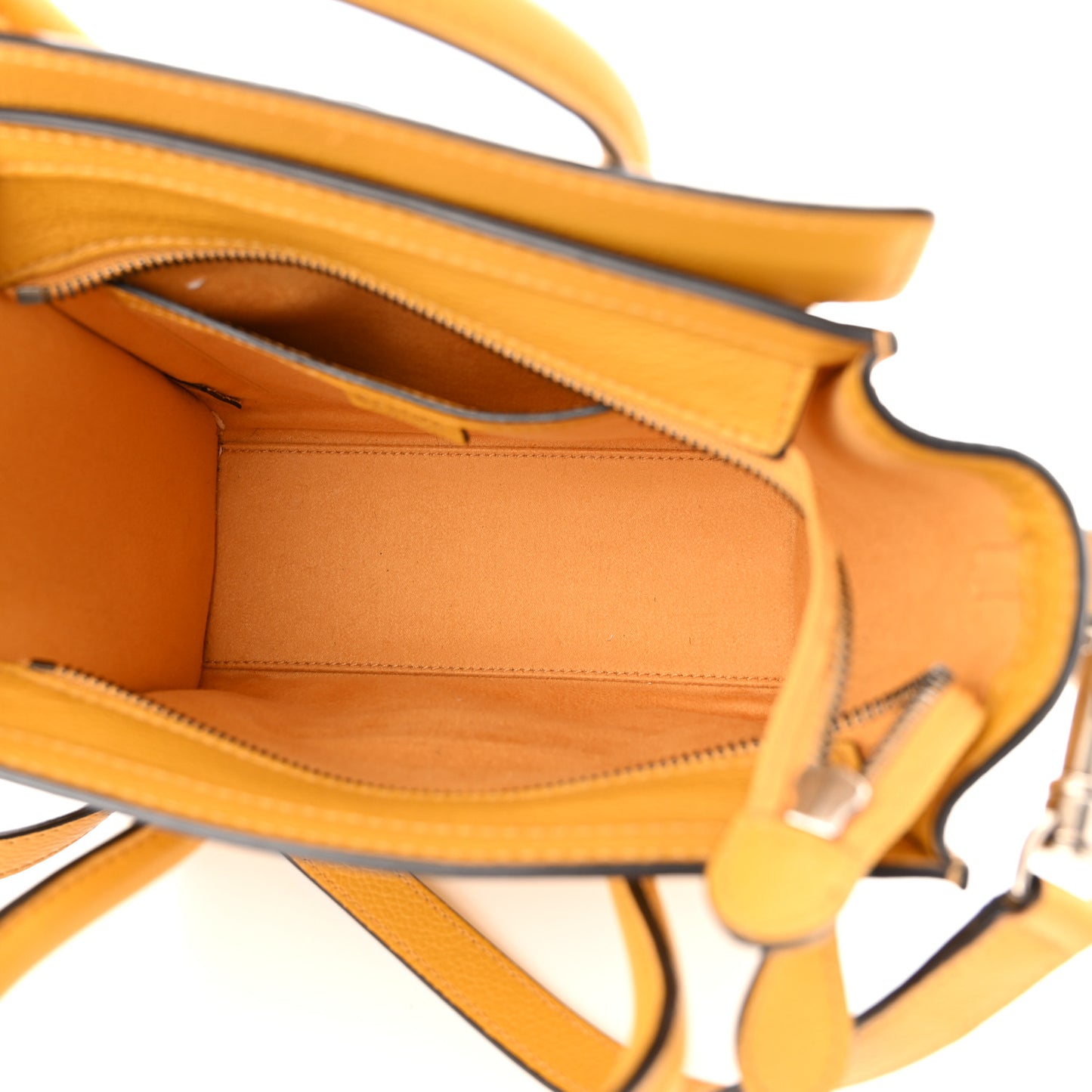 Drummed Calfskin Nano Luggage Ocre