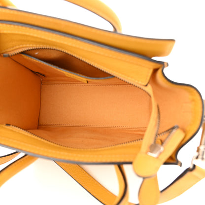 Celine Drummed Calfskin Nano Luggage Ocre 5 of 14