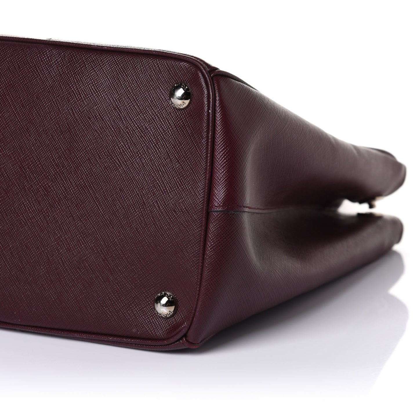 Saffiano Bi-Color Medium Galleria Double Zip Tote Cerise Granato