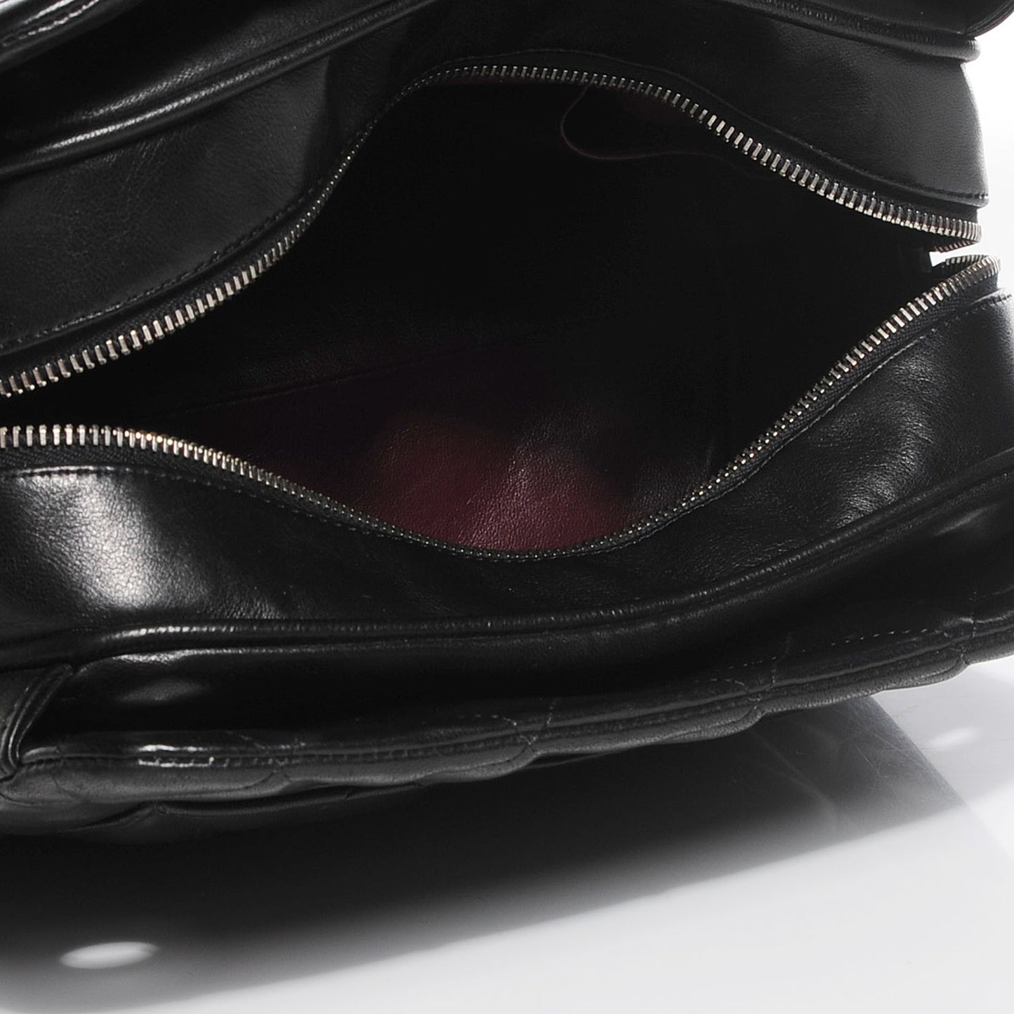 Lambskin Quilted Shopping Tote Black
