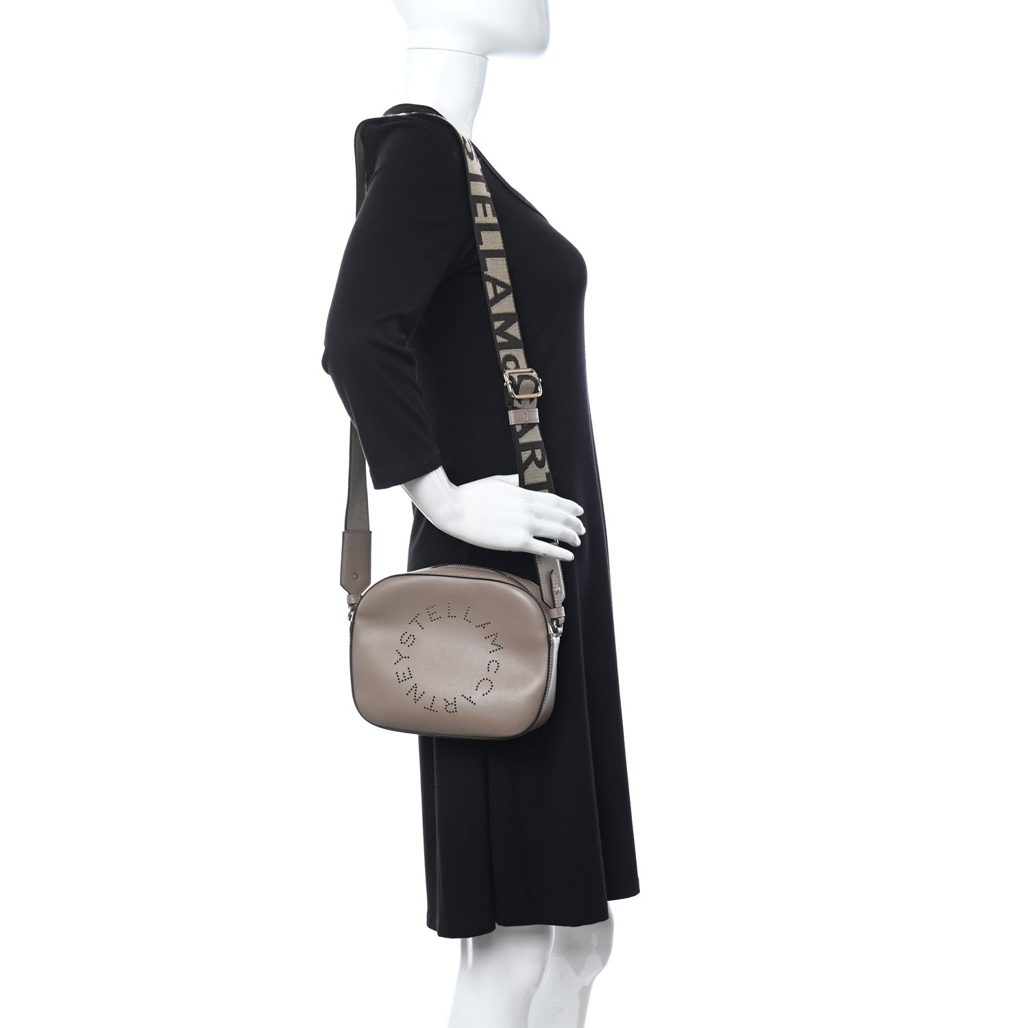 Stella McCartney Eco Alter Nappa Perforated Logo Mini Bag Dark Taupe 2 of 11