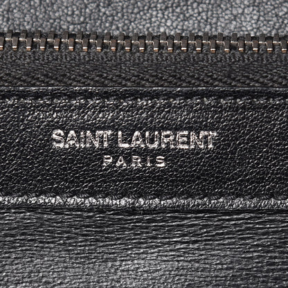 Saint Laurent Sheepskin Matelasse Chevron Monogram Large College Satchel Black 9 of 23