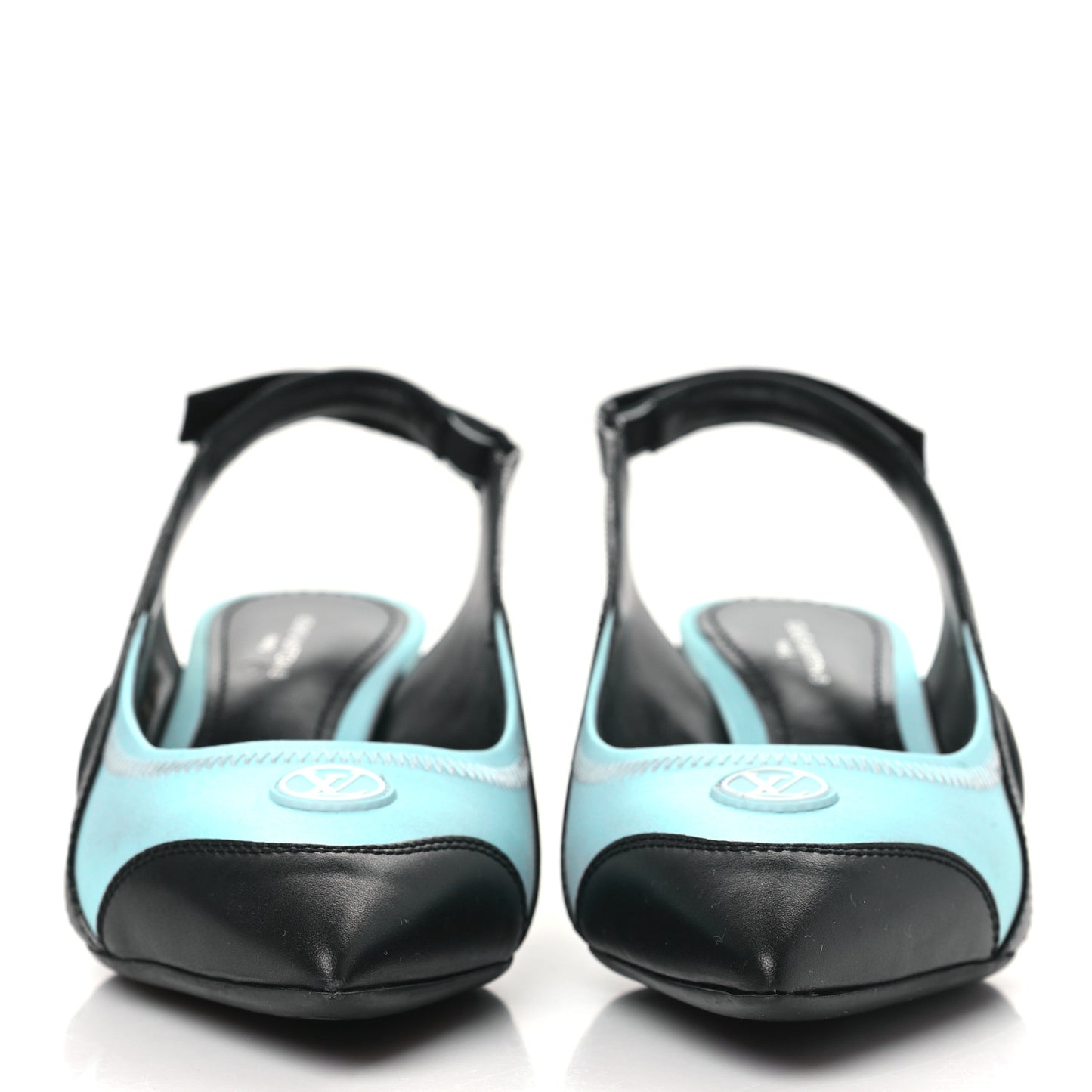 Calfskin Archlight Slingback Pumps 36 Black Blue