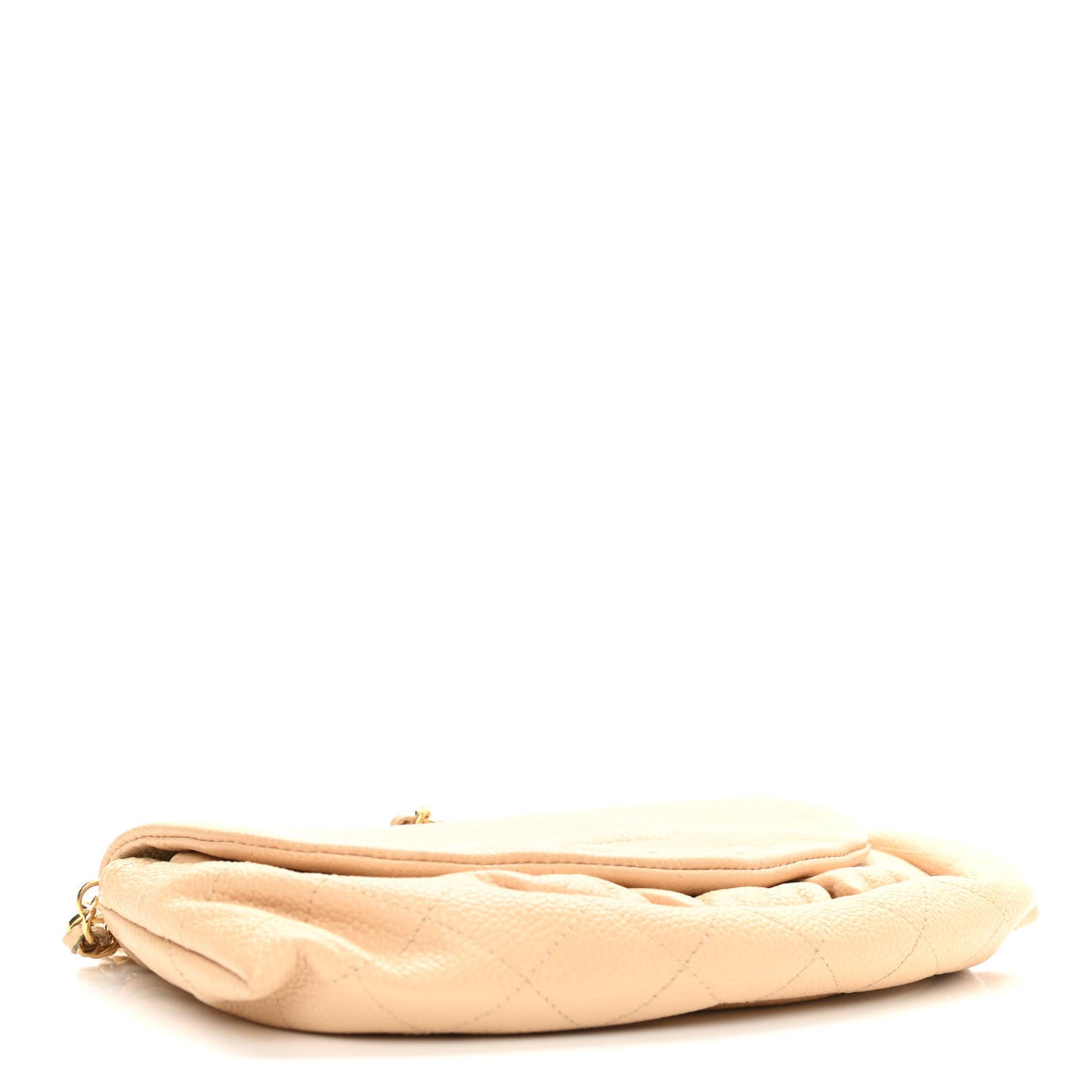 Caviar Half Moon Wallet On Chain WOC Beige