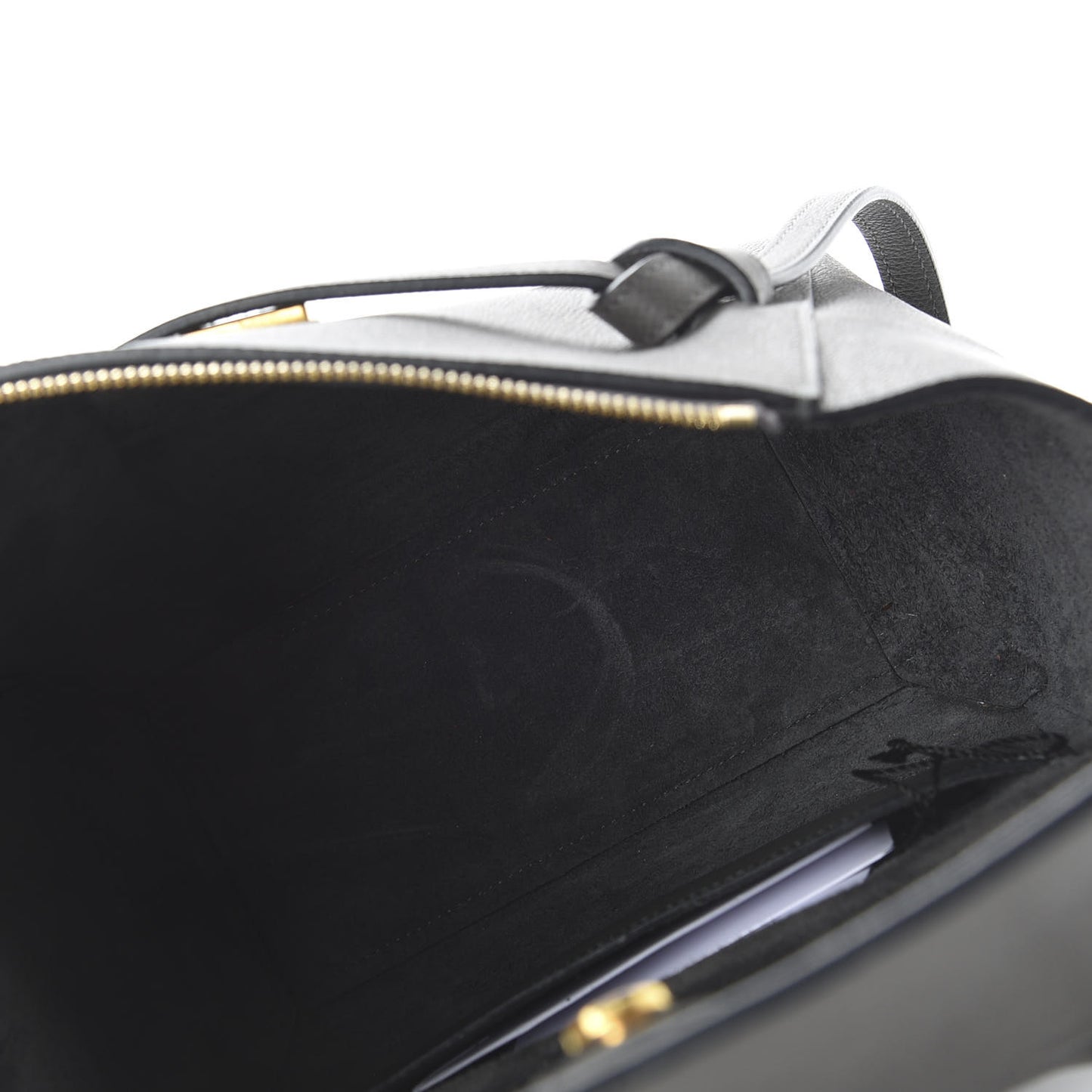 Grained Calfskin Micro Belt Bag Grey