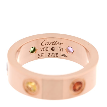 Cartier 18K Pink Gold Sapphire Garnet Amethyst 5.5mm LOVE Ring 51 5.75 4 of 5