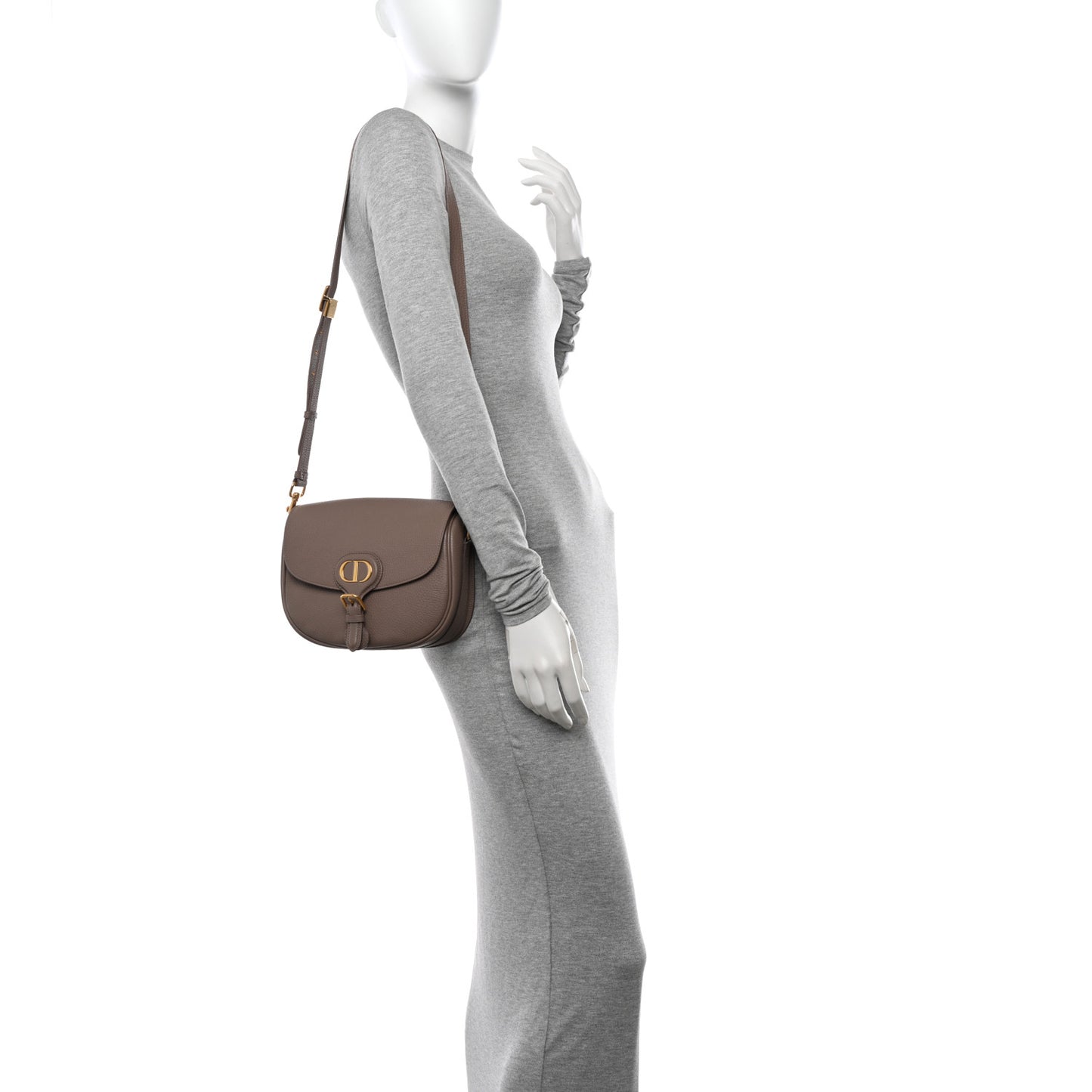 Grained Calfskin Medium Bobby Flap Warm Taupe