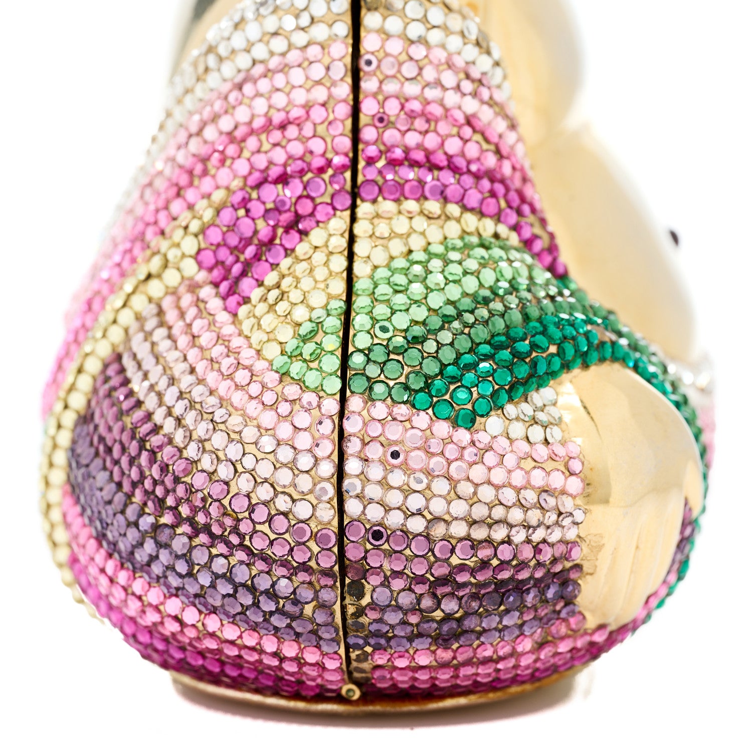 Judith Leiber Swarovski Crystal Buddha Minaudiere Clutch Gold 16 of 16