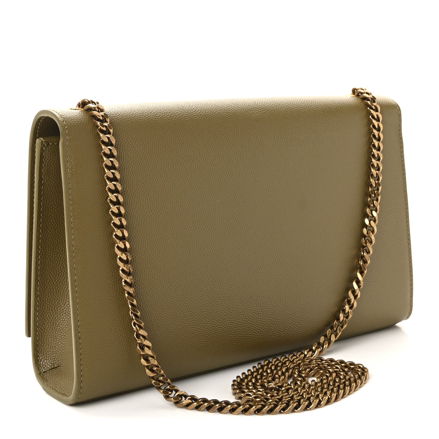Saint Laurent Grain De Poudre Medium Monogram Kate Satchel Hazel
