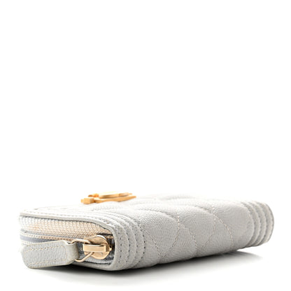 Chanel Caviar Quilted Boy Zip Around Coin Purse Wallet Grey 4 of 8