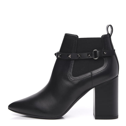 Valentino Garavani Calfskin Rockstud Chelsea 85mm Ankle Boots 39 Black 1 of 9
