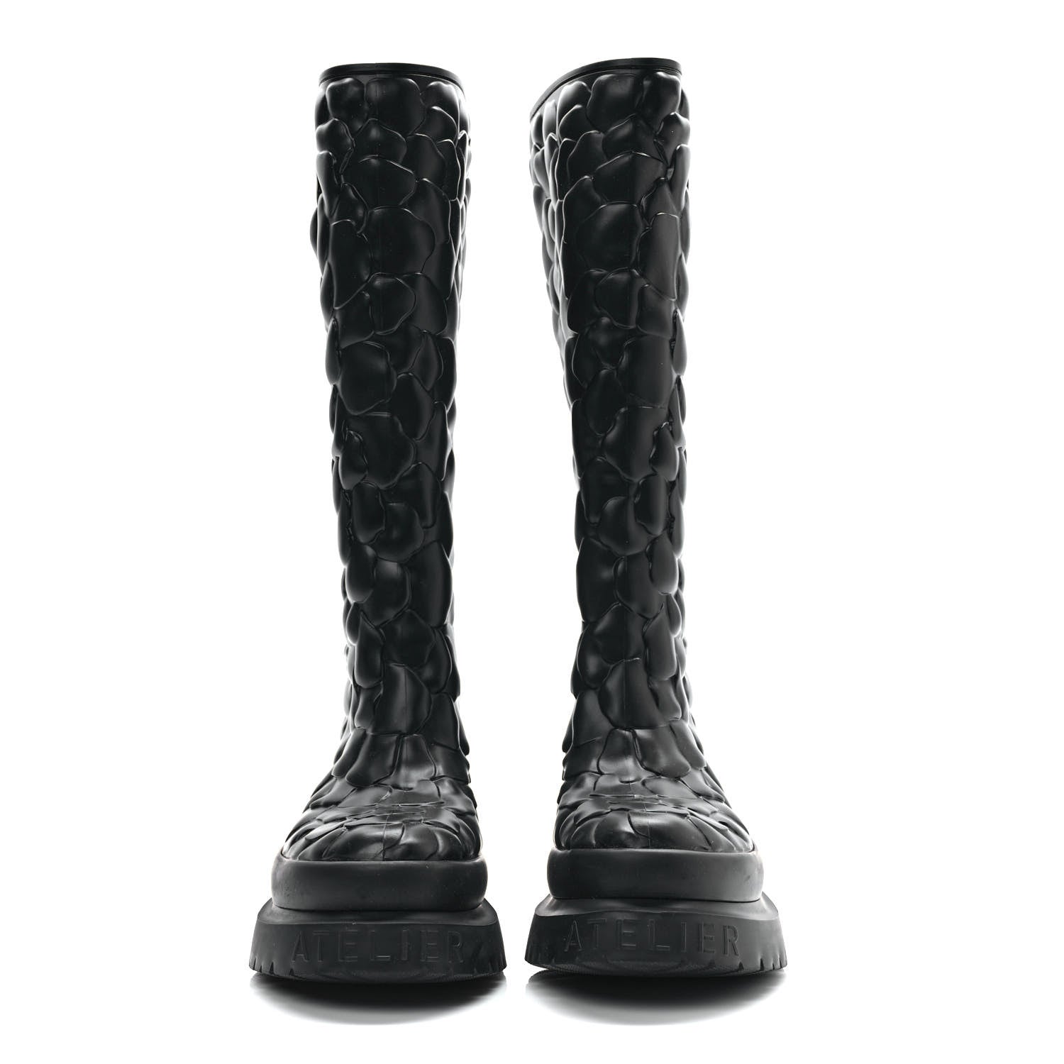 Valentino Garavani Rubber Atelier 03 Rose Edition 30/50mm Tall Rainboots 38 Black 2 of 9