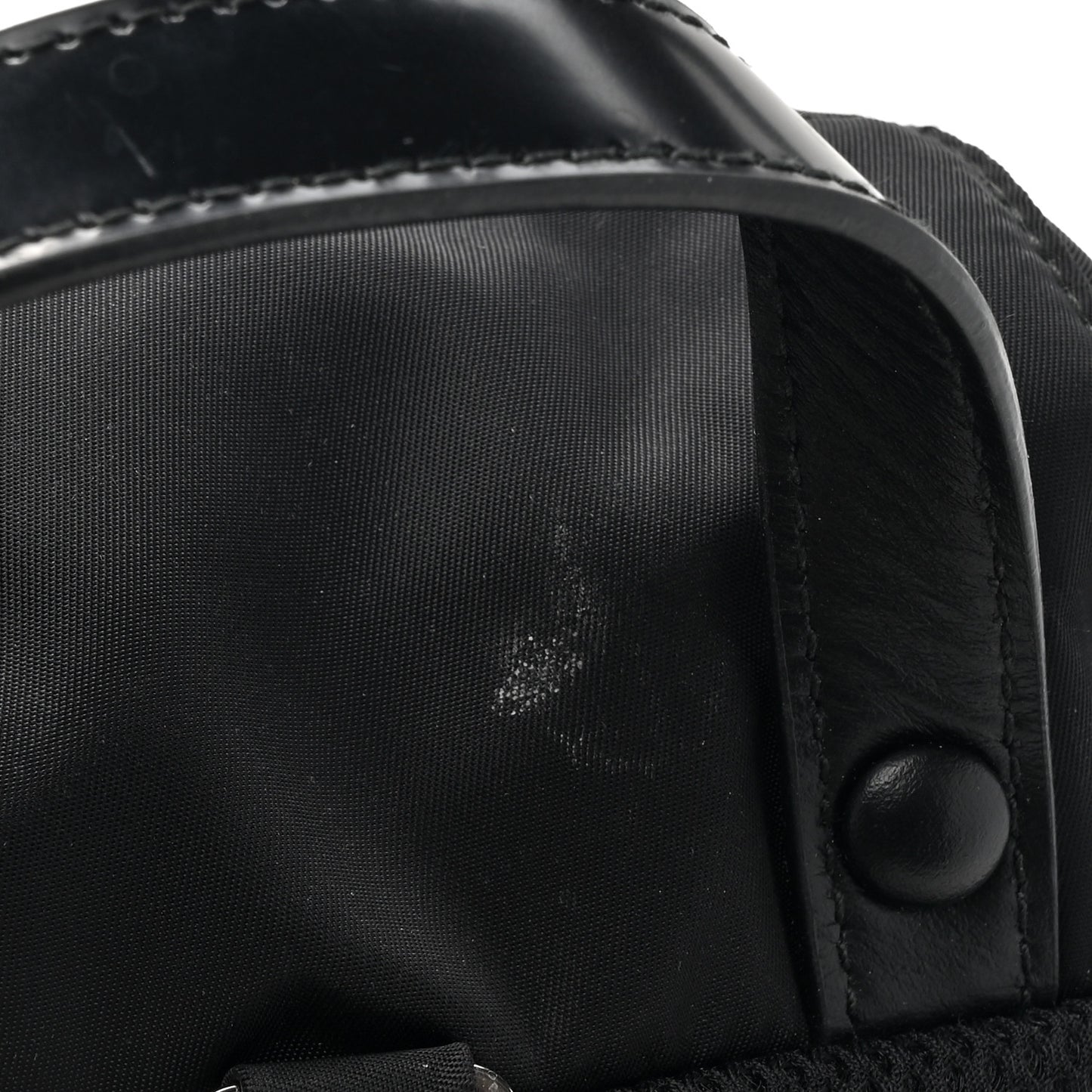 Nylon Brushed Calfskin Mini Backpack Black