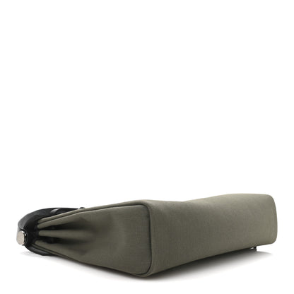 Hermes Military Toile Vache Hunter Herbag 39 Kaki Black 5 of 11
