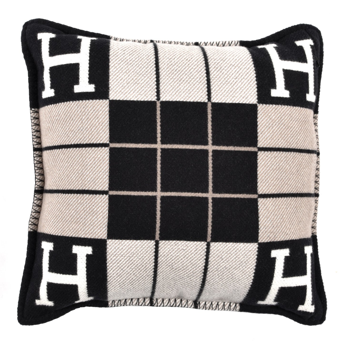 Wool Cashmere Avalon III Pillow PM Ecru Black