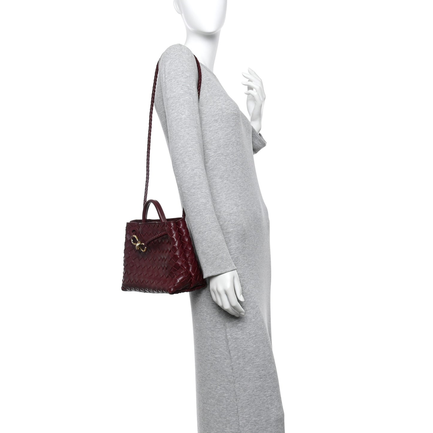 Nappa Intrecciato Small Andiamo Shoulder Bag Barolo