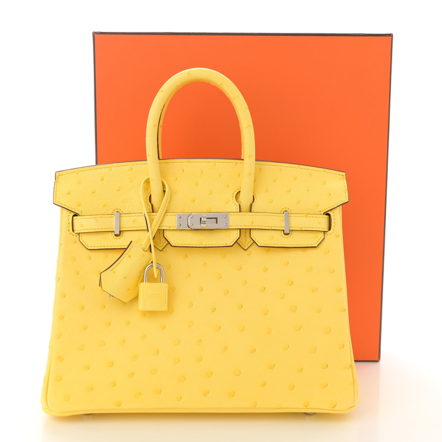 Hermes Ostrich Birkin 25 Jaune Citron 11 of 11